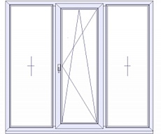 Трехстворчатое окно с одной поворотно-откидной створкой CityLux 70